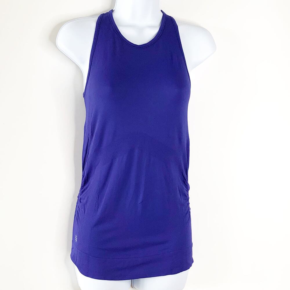 Athleta Tank Top Small Stretchy Ruched Sides Racer Back
